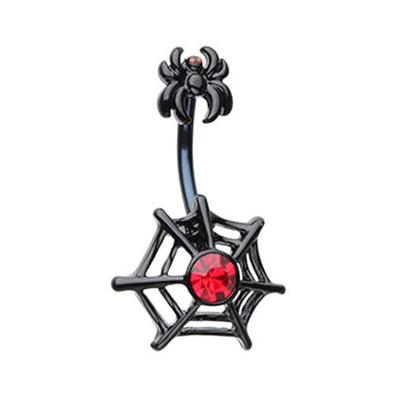 Arachnid Spider Web WildKlass Belly Button Ring-WildKlass Jewelry