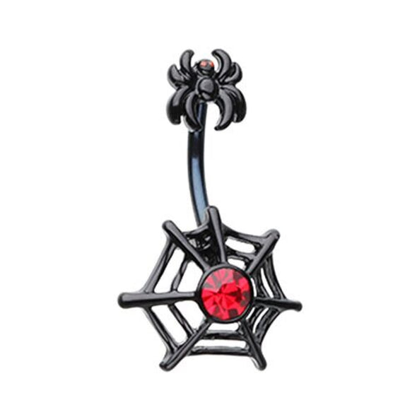 Arachnid Spider Web WildKlass Belly Button Ring-WildKlass Jewelry