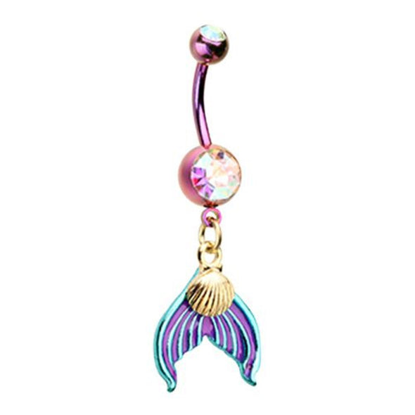 Oceanic Mermaid Tail WildKlass Belly Button Ring-WildKlass Jewelry
