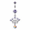 Crown Gem Sparkle Belly Button Ring-WildKlass Jewelry