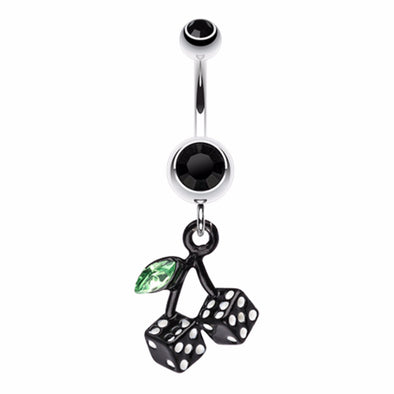 Vibrant Cherry Dice Belly Button Ring-WildKlass Jewelry