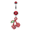 Vibrant Cherry Dice Belly Button Ring-WildKlass Jewelry