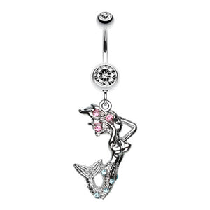 Dazzling Mermaid Belly Button Ring-WildKlass Jewelry