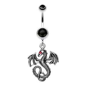 Jeweled Eye Dragon Belly Button Ring-WildKlass Jewelry
