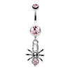 Spider Sparkle Belly Button Ring-WildKlass Jewelry