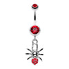 Spider Sparkle Belly Button Ring-WildKlass Jewelry
