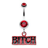 "BITCH" Engraved Belly Button Ring-WildKlass Jewelry