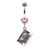 Cassette Tape Sparkle Belly Button Ring-WildKlass Jewelry