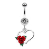 Heart Rose Belly Button Ring-WildKlass Jewelry