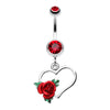 Heart Rose Belly Button Ring-WildKlass Jewelry