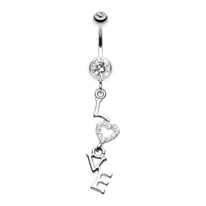 Dazzling Love Belly Button Ring-WildKlass Jewelry