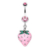 Vibrant Strawberry Dangle Belly Button Ring-WildKlass Jewelry