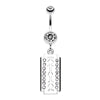 Shimmering Razor Blade Belly Button Ring-WildKlass Jewelry