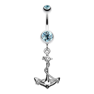 Classic Rope Anchor Belly Button Ring-WildKlass Jewelry
