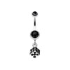 Single Dice Sparkle Belly Button Ring-WildKlass Jewelry
