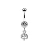 Single Dice Sparkle Belly Button Ring-WildKlass Jewelry