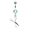 Scissor Sparkle Belly Button Ring-WildKlass Jewelry