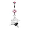 Mini Spider Cobweb Belly Button Ring-WildKlass Jewelry