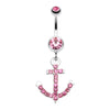 Anchor Gem Sparkle Belly Button Ring-WildKlass Jewelry
