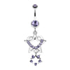 Sparkling Heart Star Dangle Belly Button Ring-WildKlass Jewelry