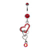 Alluring Jeweled Heart Belly Button Ring-WildKlass Jewelry