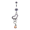 Alluring Jeweled Heart Belly Button Ring-WildKlass Jewelry