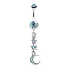 Beaming Stars and Moon Belly Button Ring-WildKlass Jewelry