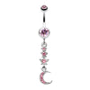 Beaming Stars and Moon Belly Button Ring-WildKlass Jewelry