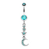 Beaming Stars and Moon Belly Button Ring-WildKlass Jewelry