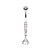 Sparkly Gem Droplet Belly Button Ring-WildKlass Jewelry