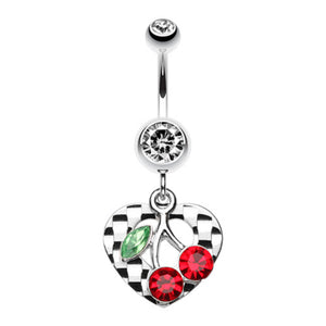 Charming Cherry Heart Belly Button Ring-WildKlass Jewelry