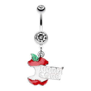 "Hardcore" Apple Engraved Belly Button Ring-WildKlass Jewelry