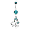 Sweet Butterfly Heart Belly Button Ring-WildKlass Jewelry