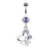 Sweet Butterfly Heart Belly Button Ring-WildKlass Jewelry