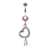 Shimmering Heart Gem Dangle Belly Button Ring-WildKlass Jewelry