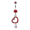 Shimmering Heart Gem Dangle Belly Button Ring-WildKlass Jewelry