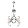 Angel Heart Wing Sparkle Belly Button Ring-WildKlass Jewelry