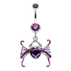 Angel Heart Wing Sparkle Belly Button Ring-WildKlass Jewelry
