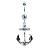 Jeweled Anchor Belly Button Ring-WildKlass Jewelry