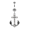 Jeweled Anchor Belly Button Ring-WildKlass Jewelry