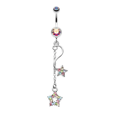 Shooting Vibrant Stars Belly Button Ring-WildKlass Jewelry