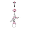 Jeweled Handgun Handcuff Belly Button Ring-WildKlass Jewelry