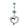 Enchanting Heart Dolphin Belly Button Ring-WildKlass Jewelry