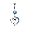 Enchanting Heart Dolphin Belly Button Ring-WildKlass Jewelry