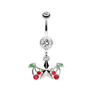 Cherry Star Belly Button Ring-WildKlass Jewelry