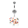 Bright Elephant Sprinkle Belly Button Ring-WildKlass Jewelry