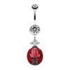 Adorable Ladybug Sparkle Belly Button Ring-WildKlass Jewelry