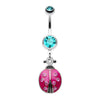 Adorable Ladybug Sparkle Belly Button Ring-WildKlass Jewelry