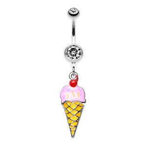 Cherry Jubilee Ice Cream Belly Button Ring-WildKlass Jewelry