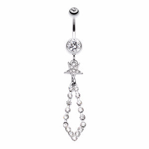 Dazzle Loops Star Belly Button Ring-WildKlass Jewelry